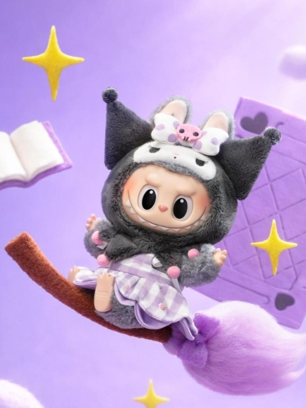 The Monsters x Hello Kitty and Friends - Kuromi plush pendant (keychain)